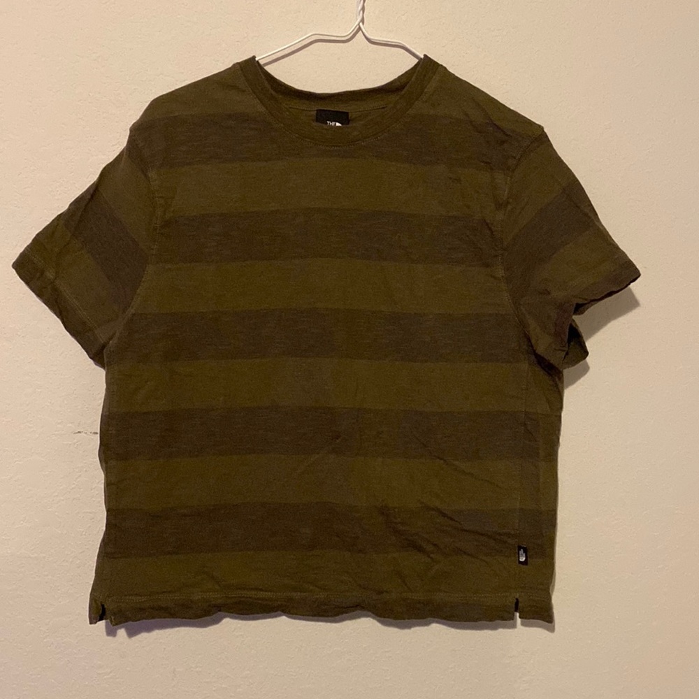 The North Face Women’s Petite Tee Shirt Striped Green Size Medium